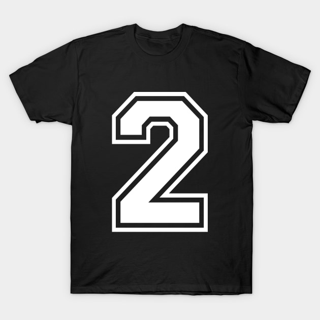 Number 2 Two 2nd Second Birthday Age Anniversary Numeral White T-Shirt by created4heroes